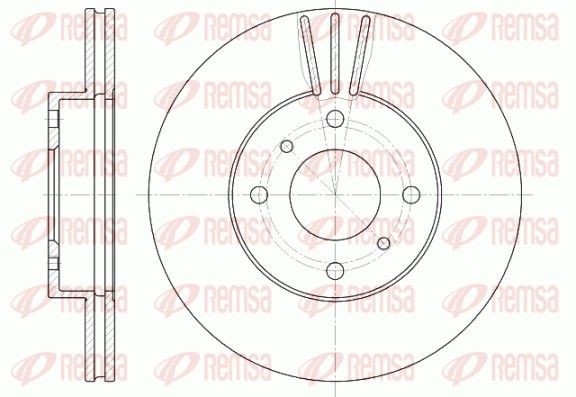 REMSA 6610.10: Disc de frână punte fata, Ř: 280mm, ventilat, Ř: 280mm