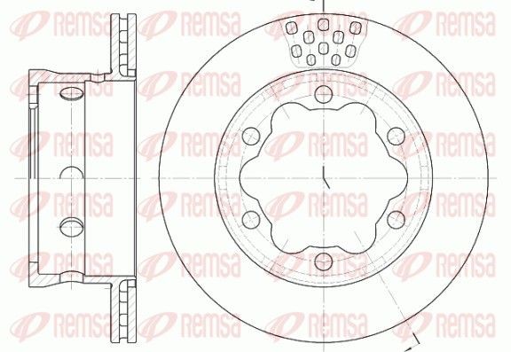 REMSA 6623.10: Piduriketas Tagasild, Ø: 285mm, õhutusega, Ø: 285mm