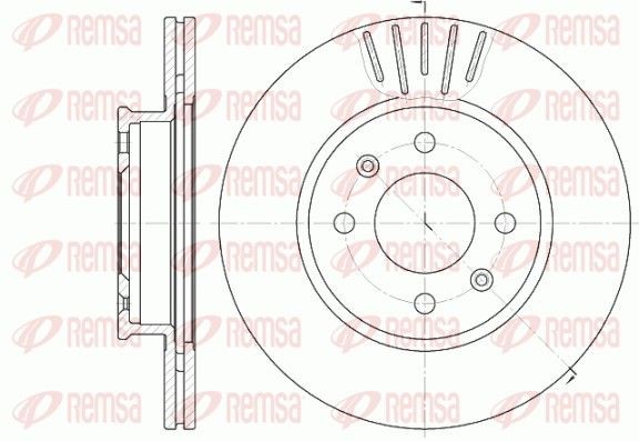 REMSA 6666.10: Disc de frână punte fata, Ř: 255,5mm, ventilat, Ř: 256mm