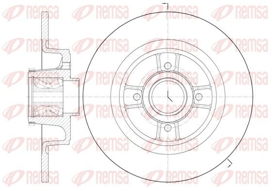 REMSA 6698.20: Piduriketas Tagasild, Ø: 274mm, täis, Ø: 274mm, koos ABS-andurirõngaga, koos integreeritud rattalaagriga