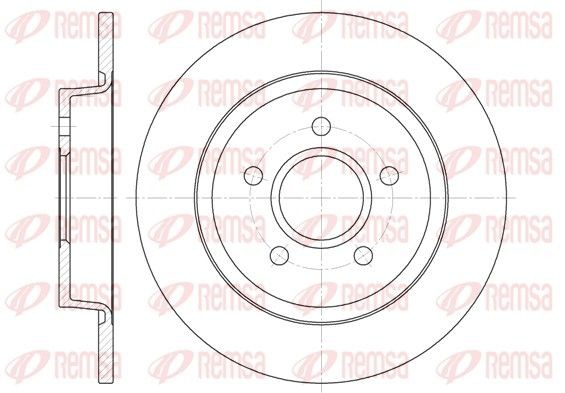 REMSA 6712.00: Disc de frână puntea spate, Ř: 279,9mm, plin, Ř: 280mm