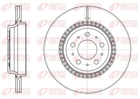 REMSA 6777.10: Disc de frână puntea spate, Ř: 308mm, ventilat, Ř: 308mm