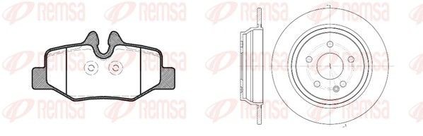 REMSA 81110.00: Set frana, frana disc puntea spate, Ř: 296mm, plin