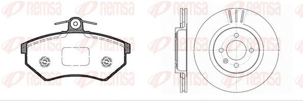 REMSA 8134.03: Pidurikomplekt, ketaspidur Esisild, Ø: 280mm, õhutusega