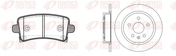REMSA 81388.00: Pidurikomplekt, ketaspidur Tagasild, Ø: 292mm, täis