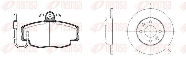 REMSA 8141.00: Pidurikomplekt, ketaspidur Esisild, Ø: 238mm, täis