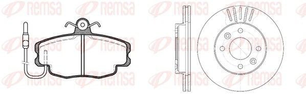 REMSA 8141.01: Pidurikomplekt, ketaspidur Esisild, Ø: 238mm, õhutusega