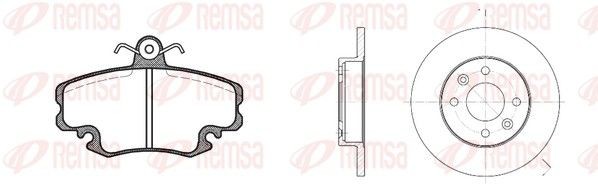 REMSA 8141.04: Pidurikomplekt, ketaspidur Esisild, Ø: 238mm, täis