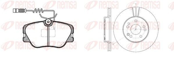 REMSA 8189.00: Pidurikomplekt, ketaspidur Esisild, Ø: 284mm, õhutusega