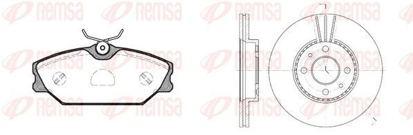 REMSA 8208.04: Pidurikomplekt, ketaspidur Esisild, Ø: 262mm, õhutusega