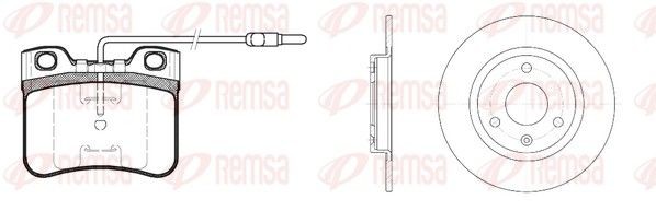 REMSA 8247.02: Pidurikomplekt, ketaspidur Esisild, Ø: 238mm, täis