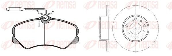 REMSA 8261.00: Pidurikomplekt, ketaspidur Esisild, Ø: 290mm, täis