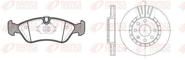 REMSA 8286.01: Pidurikomplekt, ketaspidur Esisild, Ø: 256mm, õhutusega