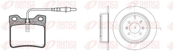 REMSA 8321.00: Pidurikomplekt, ketaspidur Tagasild, Ø: 290mm, täis