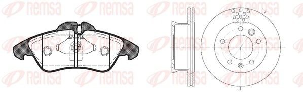 REMSA 8578.01: Pidurikomplekt, ketaspidur Esisild, Ø: 276mm, õhutusega