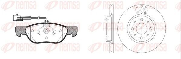 REMSA 8587.01: Pidurikomplekt, ketaspidur Esisild, Ø: 257mm, õhutusega