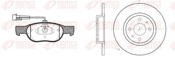 REMSA 8588.00: Pidurikomplekt, ketaspidur Esisild, Ø: 257mm, täis