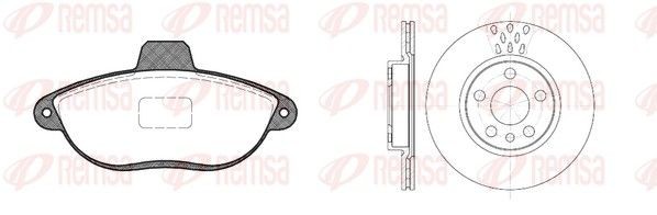 REMSA 8602.00: Pidurikomplekt, ketaspidur Esisild, Ø: 257mm, õhutusega