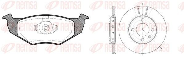 REMSA 8609.01: Pidurikomplekt, ketaspidur Esisild, Ø: 239mm, õhutusega