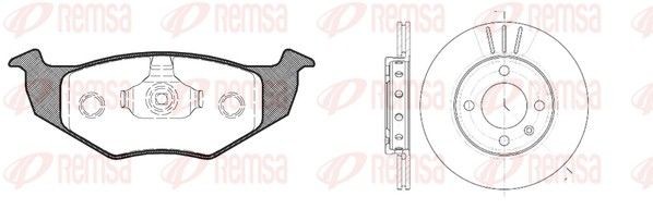 REMSA 8609.02: Pidurikomplekt, ketaspidur Esisild, Ø: 239mm, õhutusega