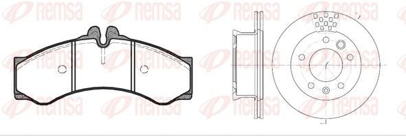 REMSA 8614.00: Pidurikomplekt, ketaspidur Esisild, Ø: 276mm, õhutusega