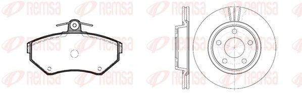 REMSA 8631.02: Pidurikomplekt, ketaspidur Esisild, Ø: 280mm, õhutusega