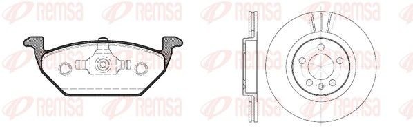 REMSA 8633.00: Pidurikomplekt, ketaspidur Esisild, Ø: 280mm, õhutusega