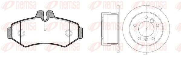 REMSA 8733.00: Pidurikomplekt, ketaspidur Tagasild, Ø: 258mm, täis