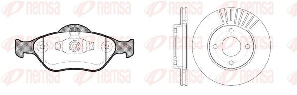 REMSA 8766.00: Set frana, frana disc punte fata, Ř: 258mm, ventilat