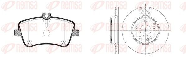 REMSA 8768.00: Pidurikomplekt, ketaspidur Esisild, Ø: 288mm, õhutusega