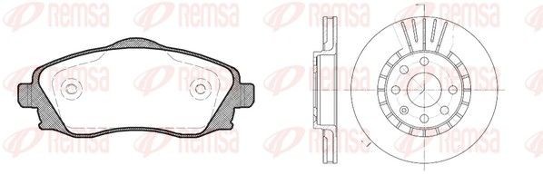 REMSA 8774.02: Remschijven en blokken Vooras, Ø: 256mm, Geventileerd