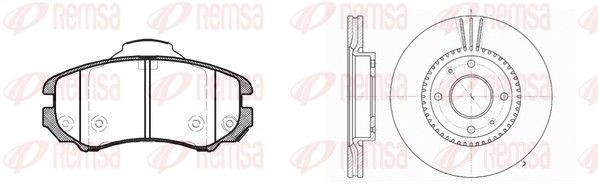 REMSA 8953.01: Set frana, frana disc punte fata, Ř: 280mm, ventilat
