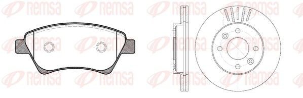 REMSA 8976.00: Pidurikomplekt, ketaspidur Esisild, Ø: 238mm, õhutusega