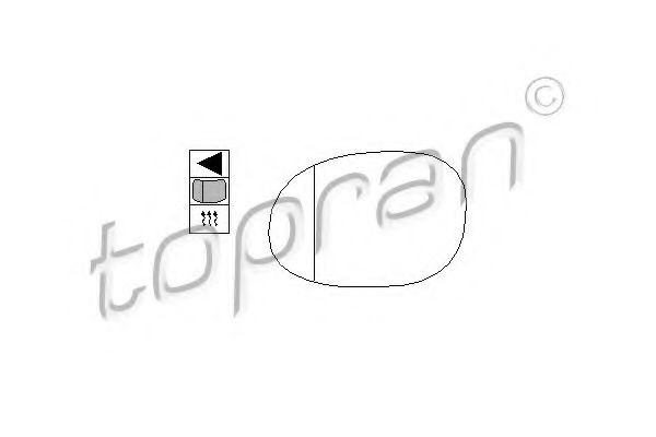 TOPRAN 722 363: Sticla oglinda, oglinda retrovizoare exterioara