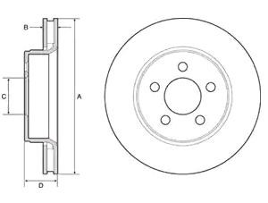 DELPHI BG4642: Piduriketas Ø: 302mm, õhutusega, Ø: 302mm, õlitatud