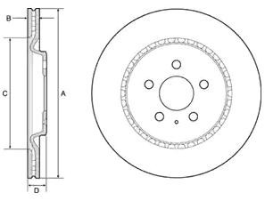 DELPHI BG4643C: Piduriketas Ø: 330mm, õhutusega, Ø: 330mm, kaetud