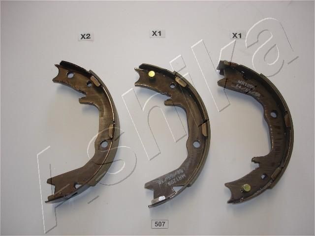 ASHIKA 55-05-507: Piduriklotside komplekt, seisupidur Tagasild, 170mm