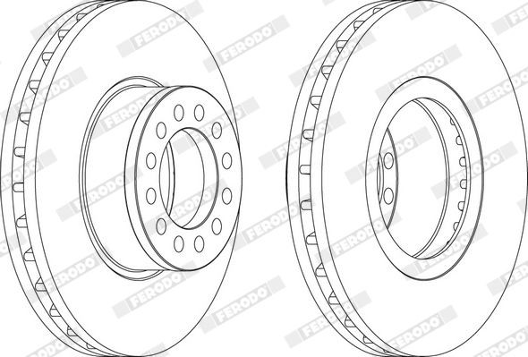 FERODO FCR331A: Stabdžių diskas Ø: 377mm, ventiliuojama, Ø: 377mm, be varžtų PREMIER