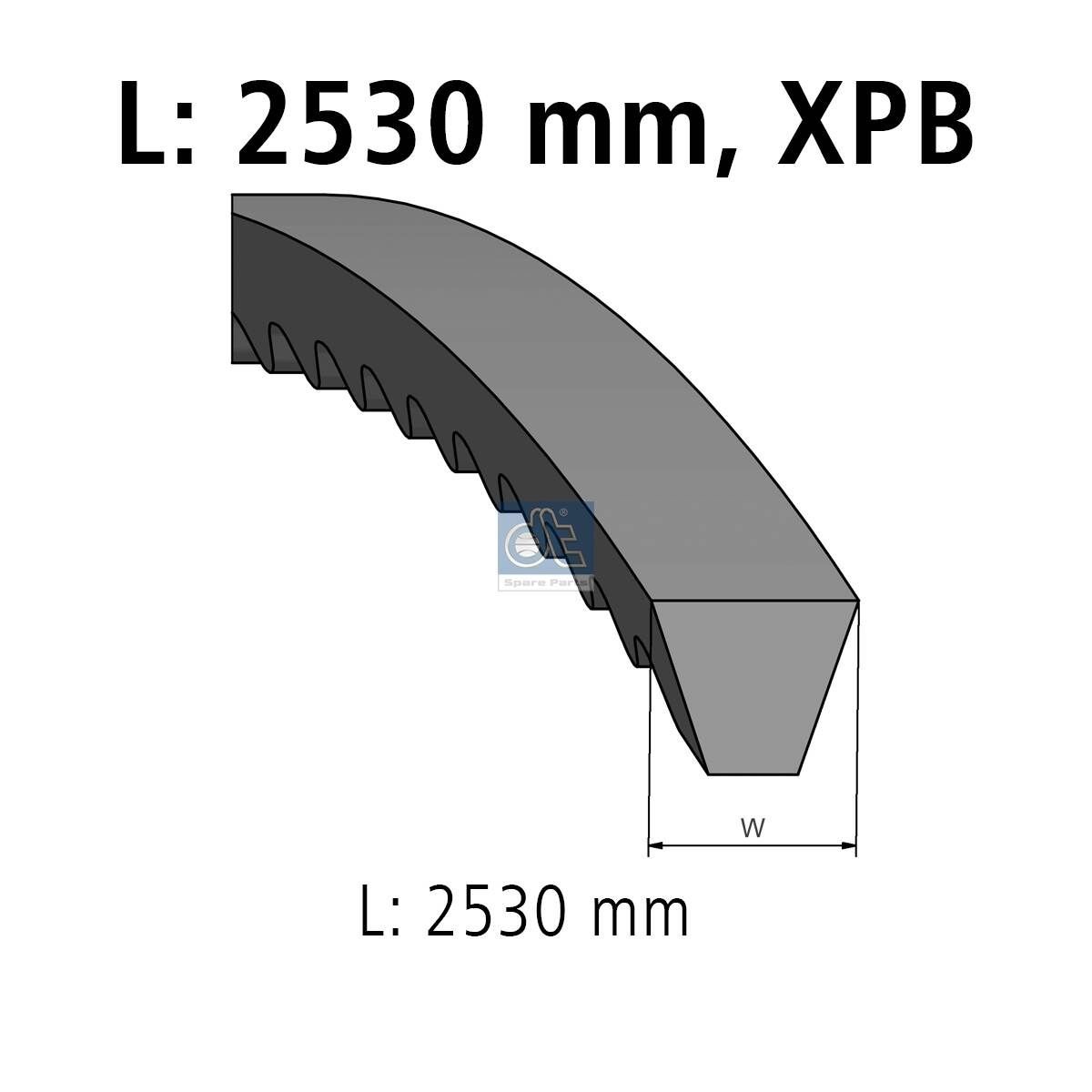 DT Spare Parts 7.54860: Curea transmisie 2530mm