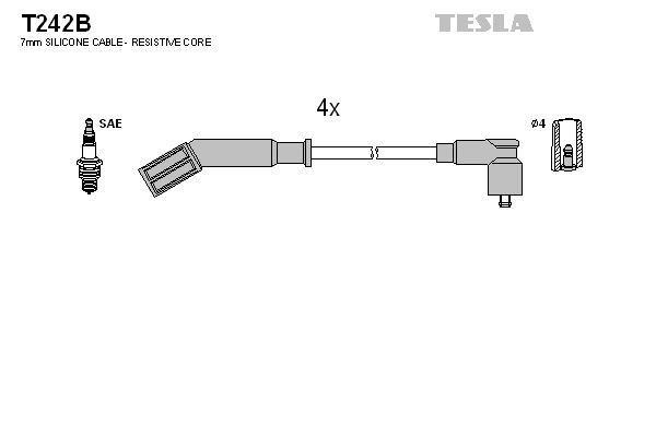 TESLA T242B: Juego de cables de encendido