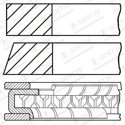 GOETZE ENGINE 08-426800-00: Jeu de segments de pistons