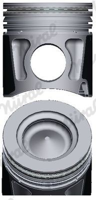 NÜRAL 87-121800-10: Piston cu canal de racire, cu segment piston, pentru biela trapez
