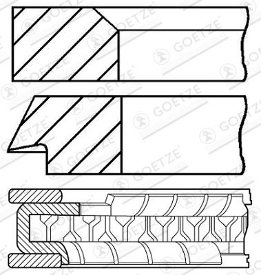 GOETZE ENGINE 08-782608-00: Set segmenti piston