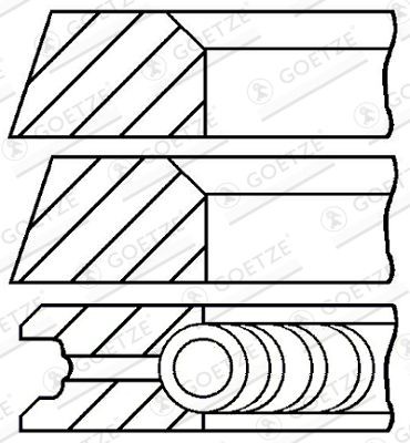 GOETZE ENGINE 08-320600-10: Set segmenti piston