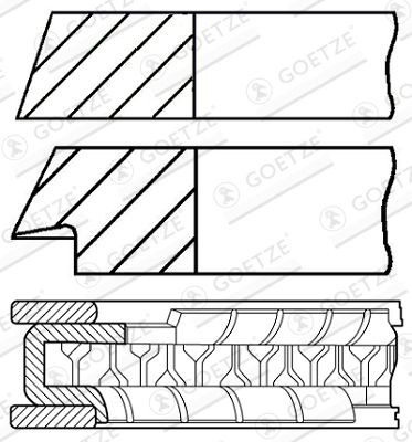 GOETZE ENGINE 08-320400-10: Set segmenti piston