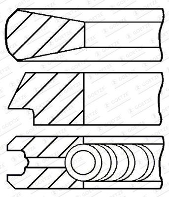 GOETZE ENGINE 08-424008-00: Set segmenti piston CarboGlide®