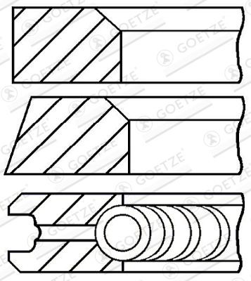 GOETZE ENGINE 08-135600-00: Jeu de segments de pistons