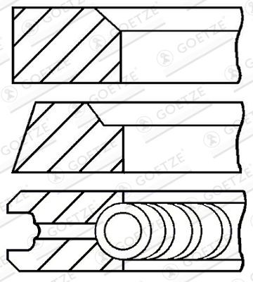 GOETZE ENGINE 08-849007-00: Set segmenti piston