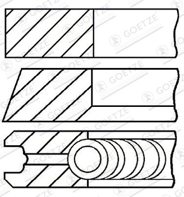 GOETZE ENGINE 08-433000-00: Set segmenti piston Goetze Diamond Coated®