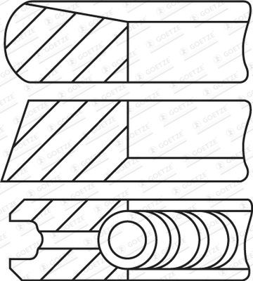 GOETZE ENGINE 08-435207-00: Set segmenti piston CarboGlide®